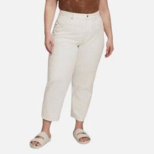 GAP New Barrel High Rise White Jeans size 34/18R